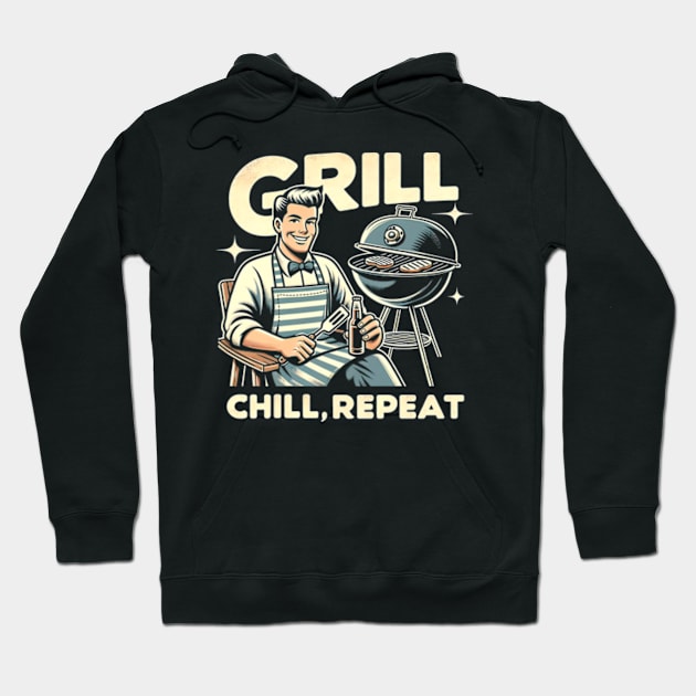 Grill, chill, repeat Hoodie by Neon Galaxia